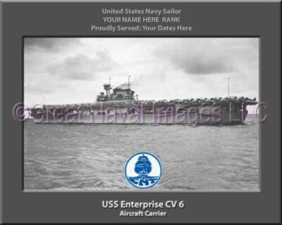 USS Enterprise CV 6 Personalized Photo on Canvas