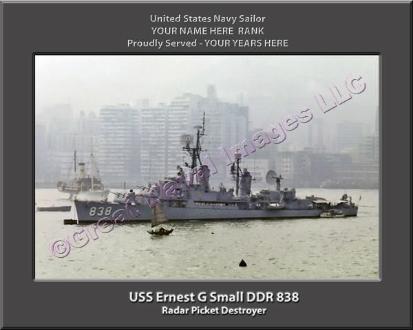 USS Ernest G Small DDR 838 Personalized Navy Ship Photo