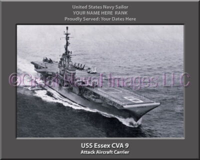 USS Essex CVA 9 Personalized Photo on Canvas