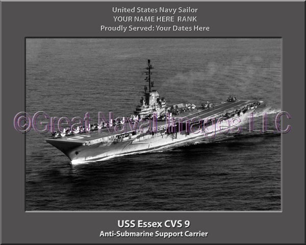 USS Essex CVS 9 Personalized Photo on Canvas