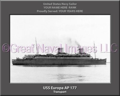 USS Europa AP 177 Personalized Navy Ship Photo