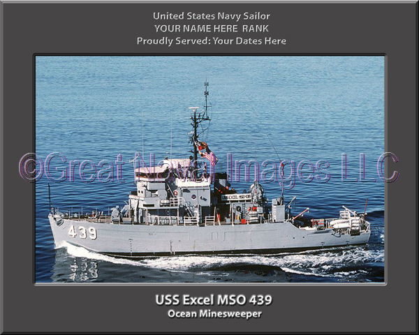 USS Excel MSO 439 Personalized Photo on Canvas