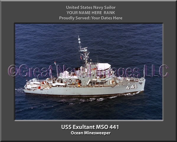 USS Exultant MSO 441 Personalized Photo on Canvas