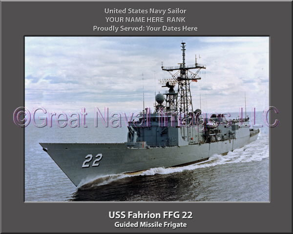 USS Fahrion FFG 22 Personalized Ship Photo on Canvas