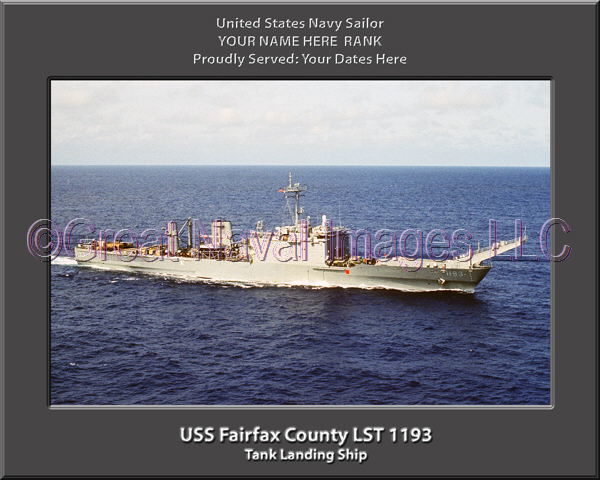 USS Fairfax County LST 1193 Personalized Navy Ship Photo