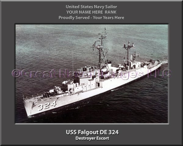 USS Falgout DE 324 Personalized Navy Ship Photo