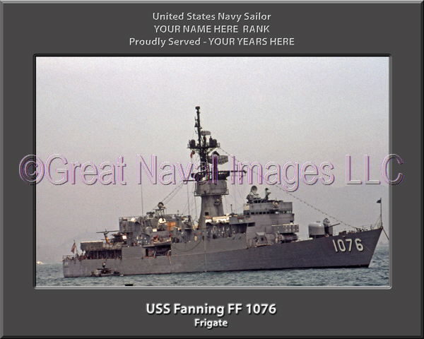 USS Fanning FF 1076 Personalized Ship Photo on Canvas
