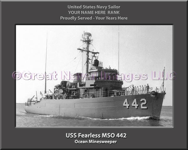USS Fearless MSO 442 Personalized Photo on Canvas