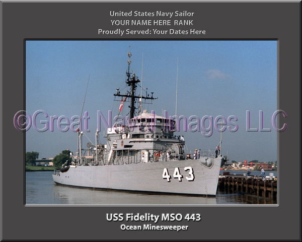 USS Fidelity MSO 443 Personalized Photo on Canvas