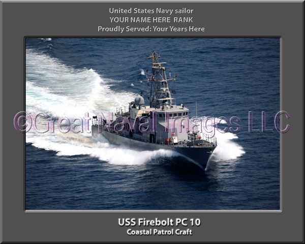 USS Firebolt PC 10 Personalized Photo on Canvas