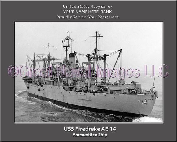 USS Firedrake AE 14 Personalized ship Photo