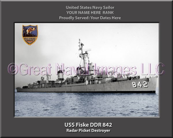 USS Fiske DDR 842 Personalized Navy Ship Photo