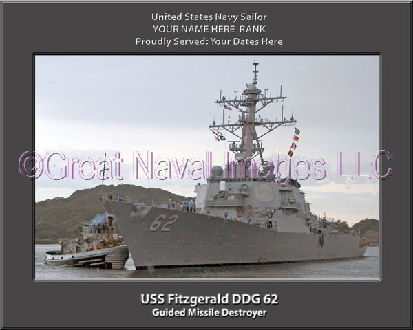 USS Fitzgerald DDG 62 Personalized Navy Ship Photo