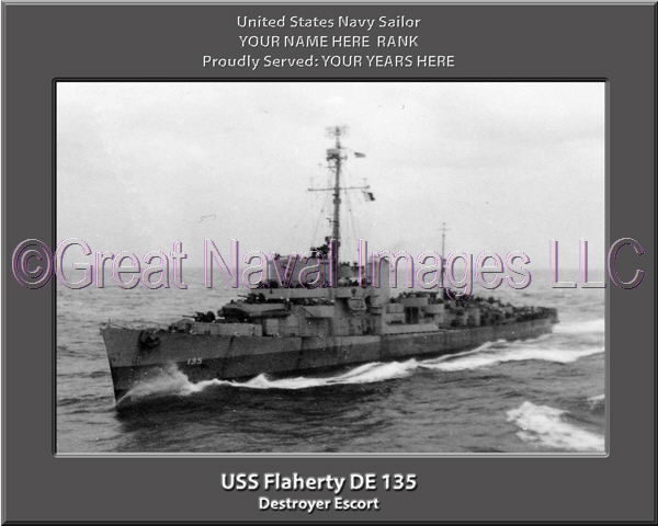USS Flaherty DE 135 Personalized Navy Ship Photo