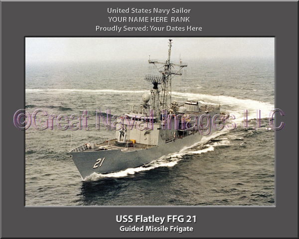 USS Flatley FFG 21 Personalized Ship Photo on Canvas