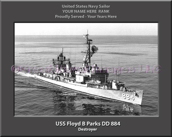 USS Floyd B Parks DD 884 Personalized Navy Ship Photo ⋆ Personalized