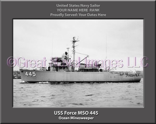 USS Force MSO 445 Personalized Photo on Canvas