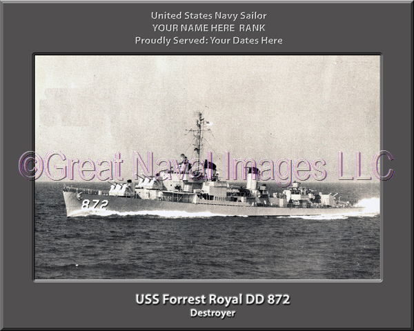 USS Forrest Royal DD 872 Personalized Navy Ship Photo