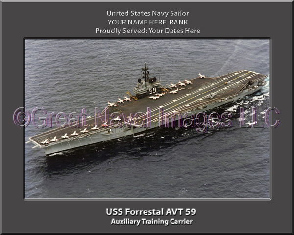 USS Forrestal AVT 59 Personalized Photo on Canvas