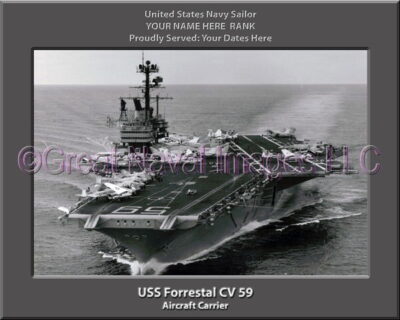 USS Forrestal CV 59 Personalized Photo on Canvas