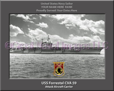 USS Forrestal CVA 59 Personalized Photo on Canvas