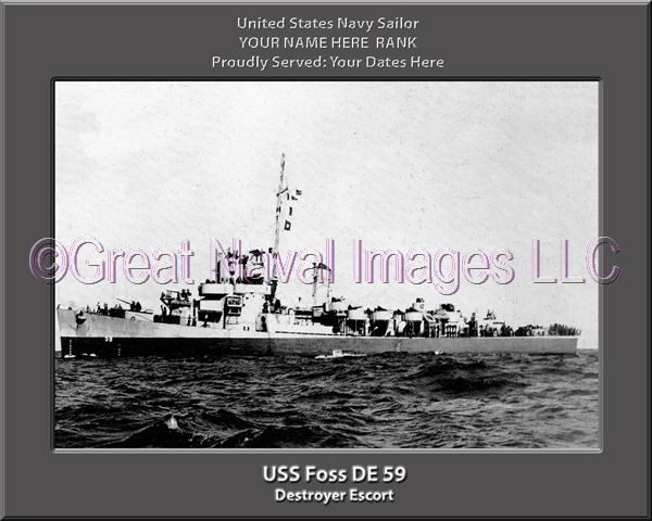 USS Foss DE 59 Personalized Navy Ship Photo