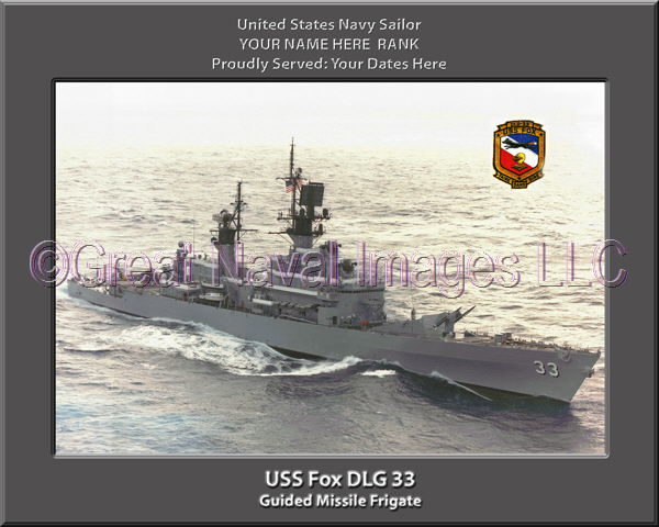USS Fox DLG 33 Personalized Ship Photo on Canvas