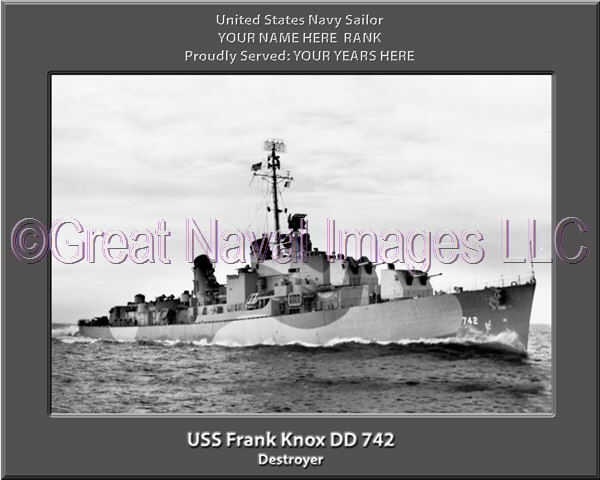 USS Frank Knox DD 742 Personalized Navy Ship Photo