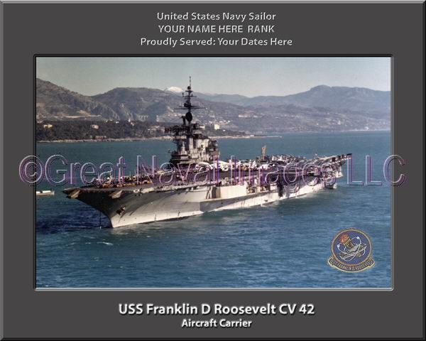 USS Franklin D Roosevelt CV 42 Personalized Photo on Canvas