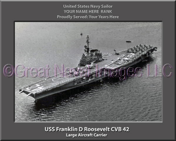 USS Franklin D Roosevelt CVB 42 Personalized Photo on Canvas