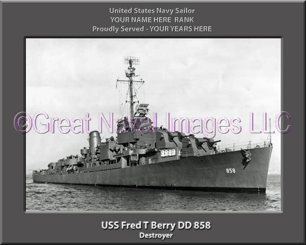 USS Fred T Berry DD 858 Personalized Navy Ship Photo