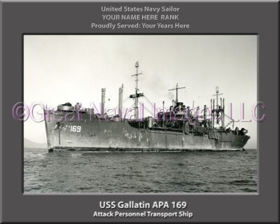 USS Gallatin APA 169 Personalized Ship Photo on Canvas