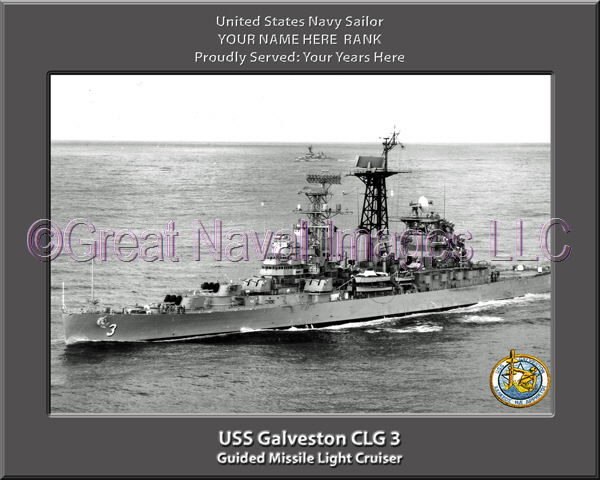 USS Galveston CLG 3 Personalized Navy Ship Photo Printed on Canvas