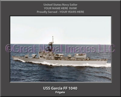 USS Garcia FF 1040 Personalized Ship Photo on Canvas