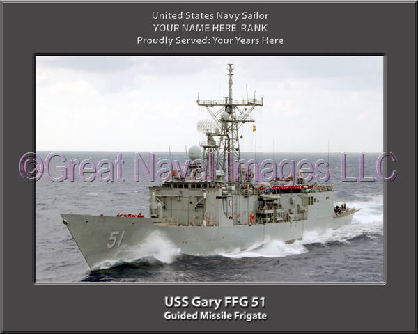 USS Gary FFG 51 Personalized Ship Photo on Canvas