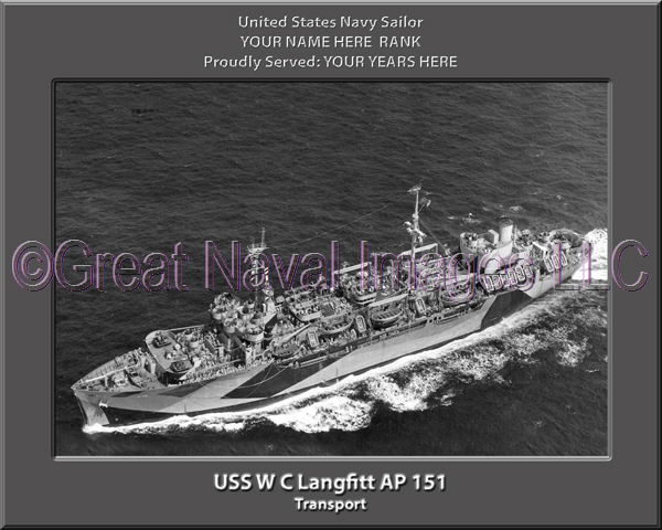 USS General W C Langfitt AP 151 Personalized Navy Ship Photo