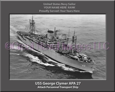 USS George Clymer APA 27 Personalized Ship Photo on Canvas