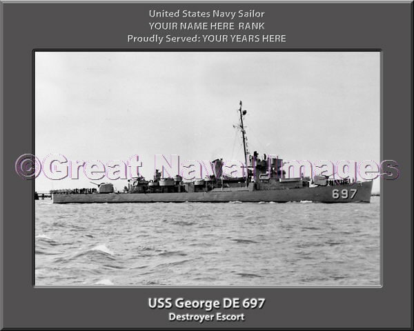 USS George DE 697 Personalized Navy Ship Photo