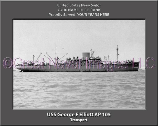 USS George F Elliott AP 105 Personalized Navy Ship Photo