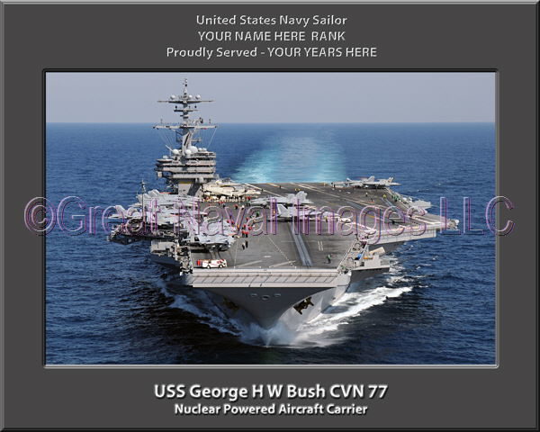 USS George H W Bush CVN 77 Personalized Photo on Canvas