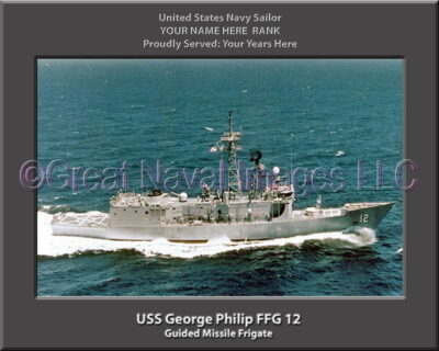 USS George Philip FFG 12 Personalized Ship Photo on Canvas