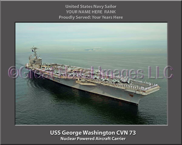 USS George Washington CVN 73 Personalized Photo on Canvas