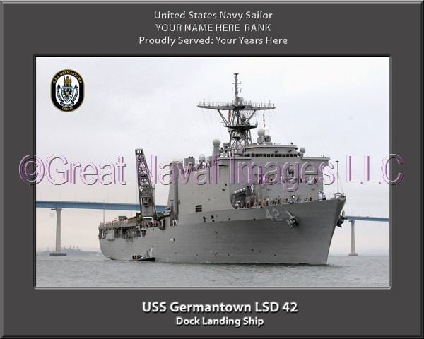 USS Germantown LSD 42 Personalized Navy Ship Photo