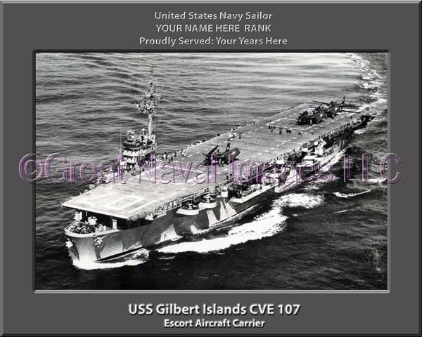 USS Gilbert Islands CVE 107 Personalized Photo on Canvas
