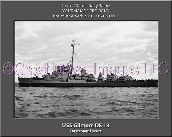USS Gilmore DE 18 Personalized Navy Ship Photo