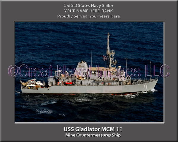 USS Gladiator MCM 11 Personalized Photo on Canvas