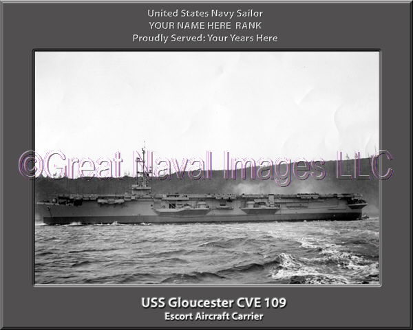 USS Gloucester CVE 109 Personalized Photo on Canvas