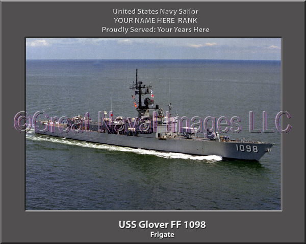USS Glover FF 1098 Personalized Ship Photo on Canvas