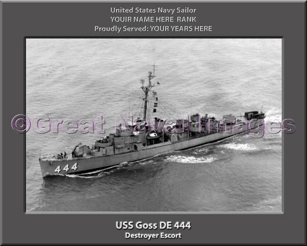 USS Goss DE 444 Personalized Navy Ship Photo