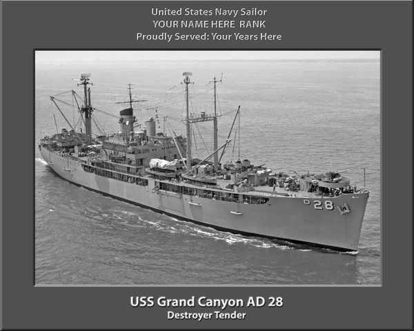 USS Grand Canyon AD 28 Personalized ShipPhoto